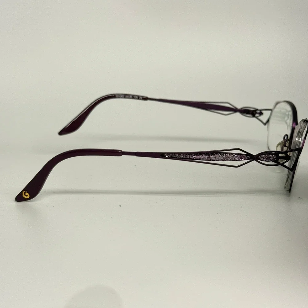 Gisela Purple Metal Eyeglass‎ Frames 701063 col.45 135 Glitter Detail Womens